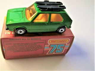 Volkswagen Golf - Emerald Green - Matchbox Lesney Superfast 7c -