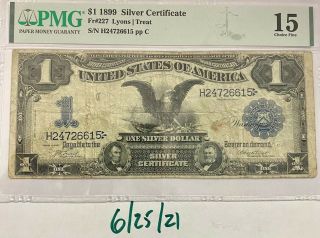1899 1 Dollar Silver Certificate Fr 227 Pmg 15 Lyons/trent