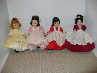 4 Vintage Madame Alexander Kins 8 " Dolls - Little Women - Amy,  Beth,  Jo,  Marme Euc