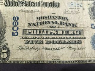 Usa 5 Dollars National Philiipsburg,  Pa 1902 - - Charter 5066