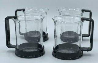 Bodum Melior Black Handle Mug Glass Coffee Espresso Cups 7 Oz Made In Sweden