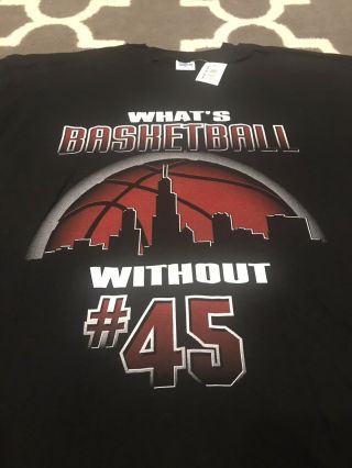 Vtg 90s Chicago Bulls What’s Basketball Without 45.  Jordan Deadstock Shirt