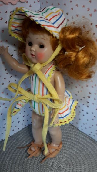 Adorable Complete Untagged Beach Oufit For 7.  5 Vintage Ginny Doll (no Doll) ❤