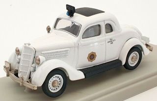 Rex Toys 1/43 Scale Model Car Rex36 - 1935 Ford Coupe Police - White