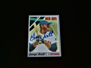 George Scott 1970 Topps 385 Autographed Boston Red Sox Card Auto Vintage Tough