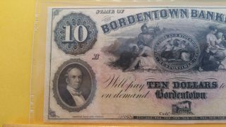 1850s $10 Bordentown,  Jersey Bordentown Banking Co.  PMG 66 EPQ 2