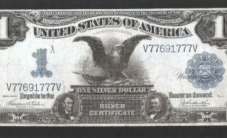 Solid V Block Tahee/burke Black Eagle $1 1899 Silver Certificate