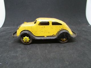 Vintage 1930s Pressed Steel Girard Chrysler Air Flow Car - Yellow