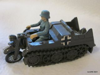 Britains Vintage German Kettenkrad Half Track With Soldier For Spares