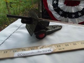 Vintage 1960 ' s Line Mar Toys Japan US Army Cannon Howitzer Tin Metal Playset 2