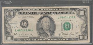1981 A (l) $100 One Hundred Dollar Bill Federal Reserve Note San Francisco Old