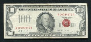 Fr.  1551 1966 - A $100 One Hundred Dollars Legal Tender United States Note Vf,  (b)