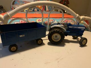 Vintage 70s Ertl Ford 8600 Tractor And Big Blue Wagon