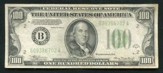 1934 - A $100 One Hundred Dollars Frn Federal Reserve Note York,  Ny Vf (c)