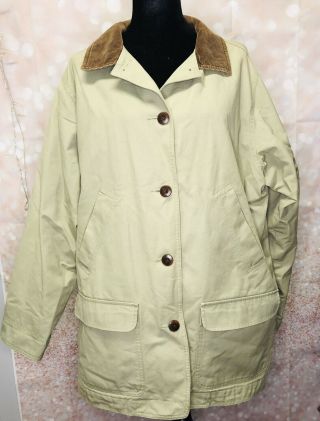L.  L.  Bean Women’s Size 2x Barn Coat Field Chore Jacket Light Green