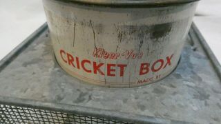 Kleer - Vue Vintage Galvanized Metal / Screen Cricket Cage Fishing Bait Bug Box