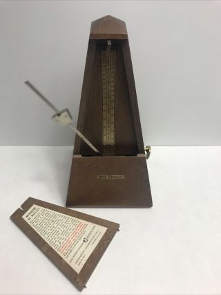 Vintage Seth Thomas Wooden Metronome De Maelzel E899 - 575 - 1ss - 1