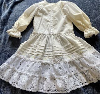 Vintage Cotton Dress For French Or German Bisque Doll