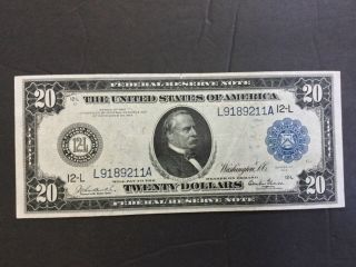 1914 Us 20 Dollars Federal Reserve Note.