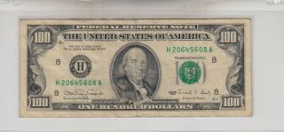 1990 (h) $100 One Hundred Dollar Bill Federal Reserve Note St Louis Old Currency