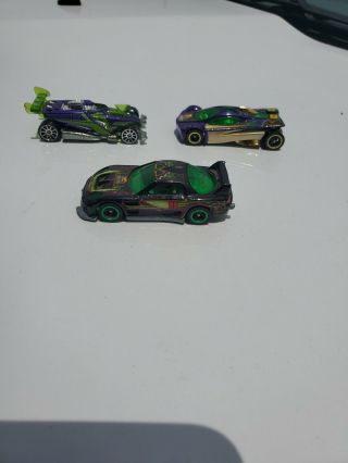 Hot Wheels 3 Loose Highway 35 World Race Buzz Off,  24/seven And Sling Shot Sweet