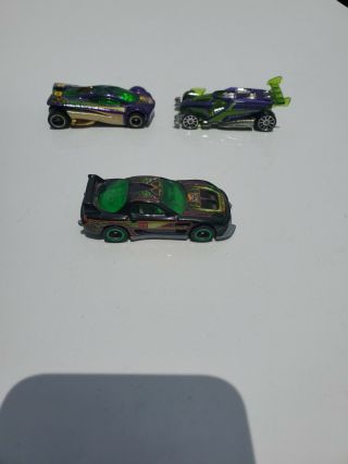 HOT WHEELS 3 Loose HIGHWAY 35 WORLD RACE BUZZ OFF,  24/SEVEN AND SLING SHOT SWEET 3