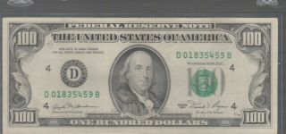 1981 (d) $100 One Hundred Dollar Bill Federal Reserve Note Cleveland Old Money