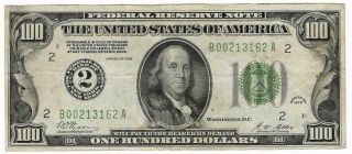 1928 Us $100 One Hundred Dollar Federal Reserve Note Fr2151b - Ugradeit