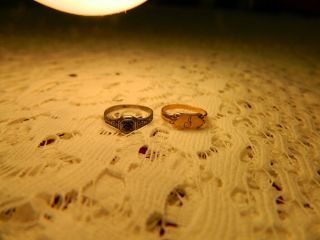 C 1900 Antique Victorian 10k Gold Baby Infant Band Rings