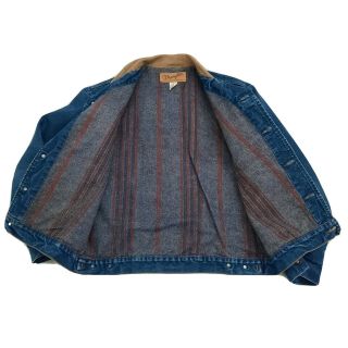 Vintage Wrangler Western Denim Blanket Lined Jacket 74260pw Size 42 Usa Made Euc
