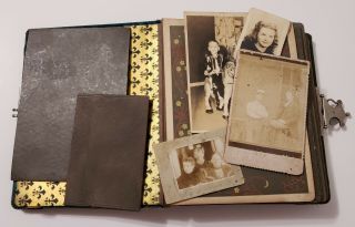 Antique Family Photo Album 26 Photos Some Tin Types