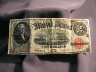 Series Of 1917 $2 Two Dollar Note - Washington Dc - Red Seal