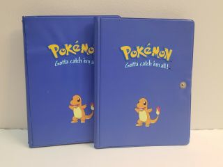 2x Vintage 1999 Pokemon Blue Charmander 4 Pocket Binder