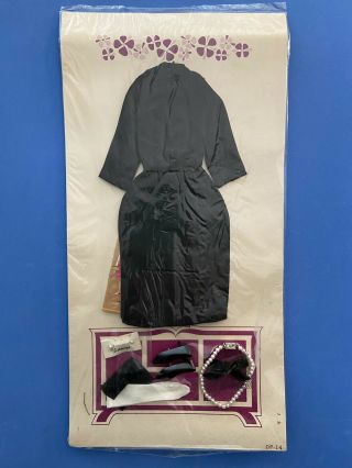 Vintage 1963 Lisa Littlechap Doll Fashion Black Crepe Dress 1207 Remco Nrfb