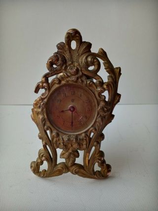 Rare Antique Waterbury Clock Co Bronze Mechanic Alarm Desk Watches 1911