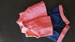 Tiny Terri Lee Tagged 2 Pc Suit With Red Gingham Shirt Navy Shorts