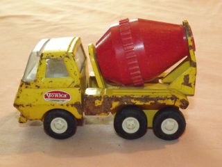 Vintage Toy Truck 1960 - 70s Tonka Mini Yellow/red Metal Cement Truck