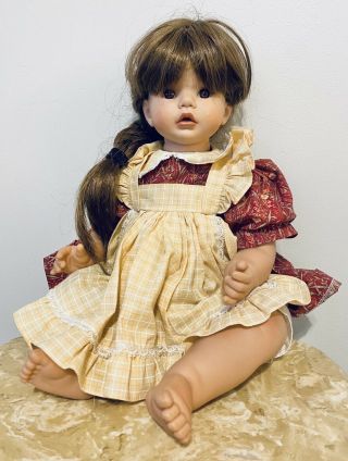 Vintage 20” Vinyl Cloth Baby Doll Susan Wakeen 1997 Toddler With Dress Clothes