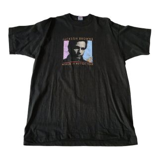 Vintage Jackson Browne 1989 World In Motion Tour T Shirt Concert Ticket 3
