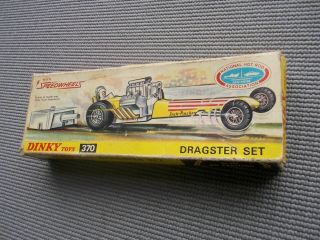 Dinky Toys With Speedwheels Dragster Set 370 Boxed Including Display Board