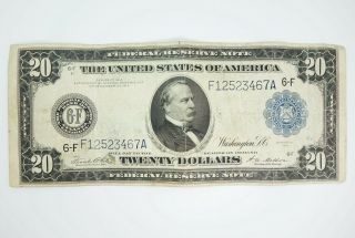 Us Series 1914 Large Size $20 Federal Reserve Note Bank Of Atlanta Georgia