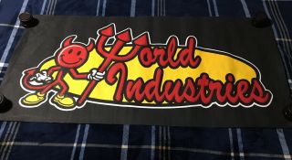 Vintage World Industries Poster Banner 24.  25 " X 47.  5 " 90s Skateboard Devil Man