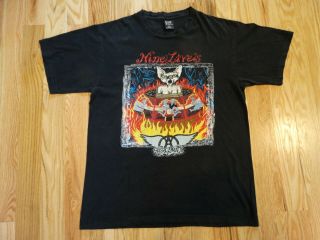 Vintage 1997 Aerosmith Nine Lives Band Tour T - Shirt Giant Brand X Large Xl