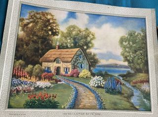 Antique R.  Atkinson Fox Cottage Flower Garden Yard Home Art Print Floral