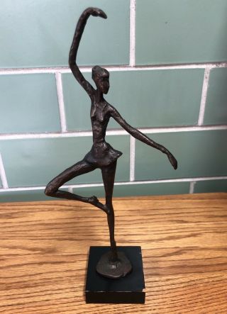 Vintage Solid Brass Elegant Ballerina Dancer 14” Sculpture Statue