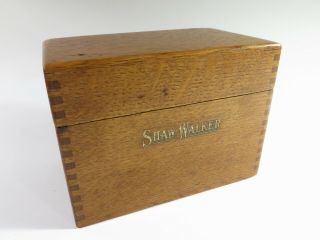 Refinished Antique Early 1900s " Shaw - Walker " Solid Oak 4 " X 6 " Card File Box