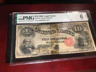 1880 $10 Legal Tender Fr 113 Us Paper Money
