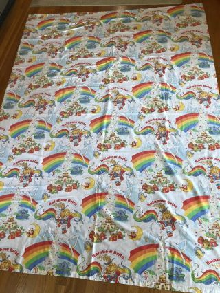 Vintage 1983 Rainbow Brite Twin Size Flat And Fitted Sheet Flannel USA 3