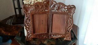 Vintage Wood Floral Double Picture Frame India 12 X 14