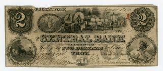 1855 $2 The Central Bank - Troy,  York (altered) Note